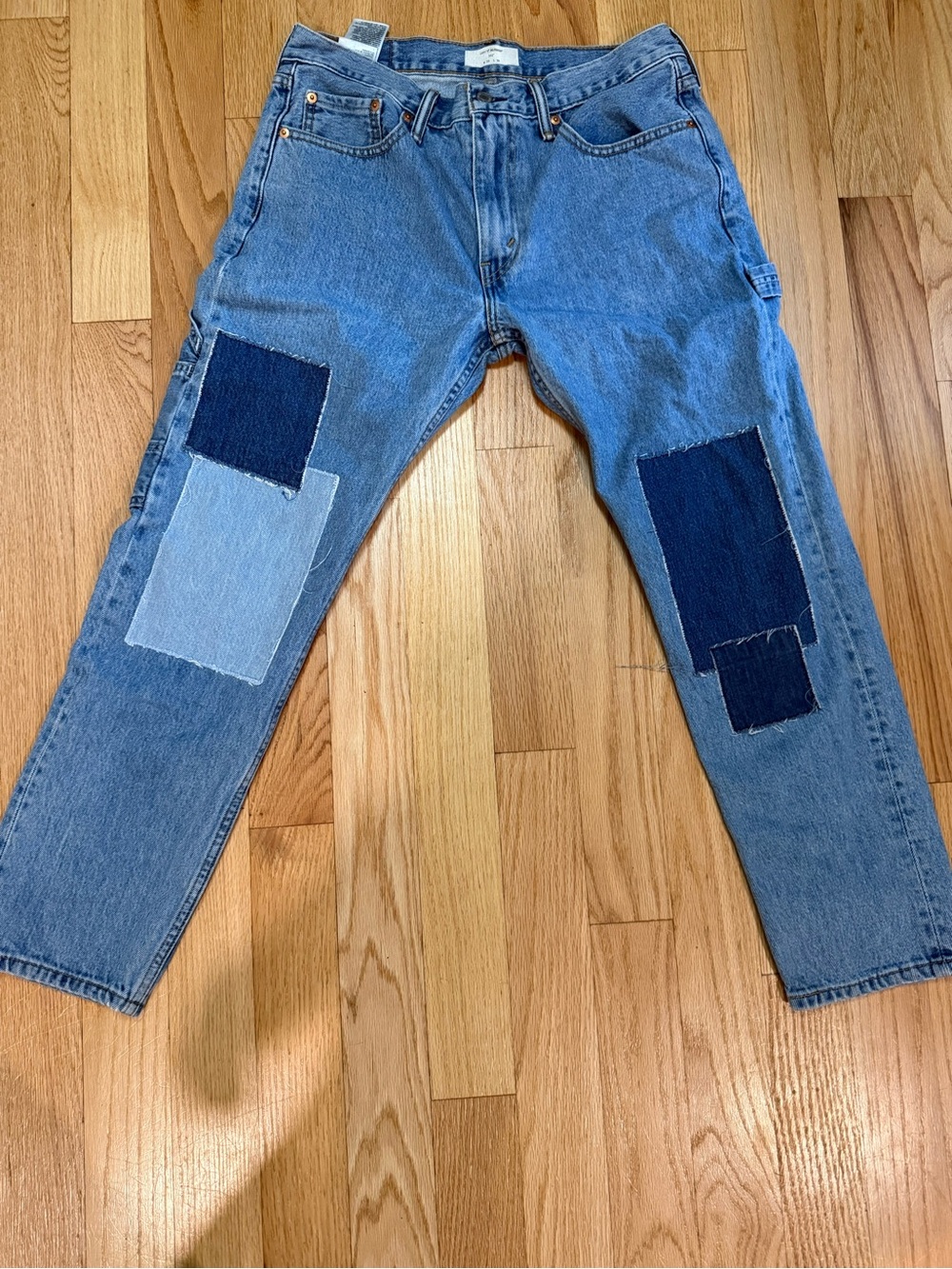 Levi's Women's Light Blue Patchwork Relaxed Jeans